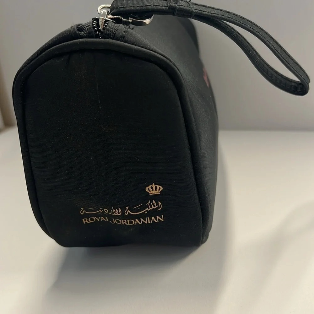 Salvatore Ferragamo Black Nylon Zip Make Up Bag Pouch